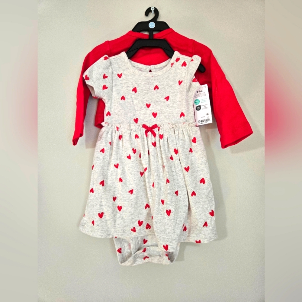 Carter's Red Heart 2 Piece Set, 3-6 M, NWT